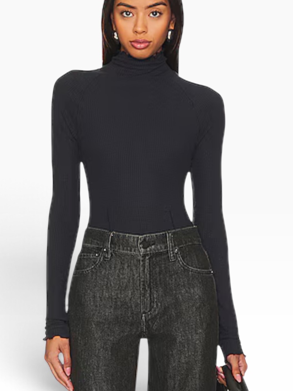 NWT Free People Intimately Close To Home Layering Top in Black Small